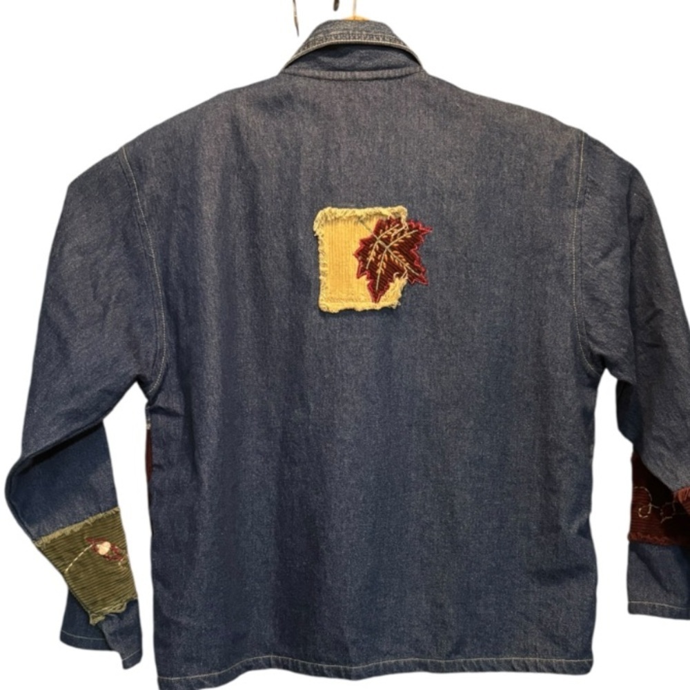 New Direction Denim Patchwork Button Down Shirt S… - image 6